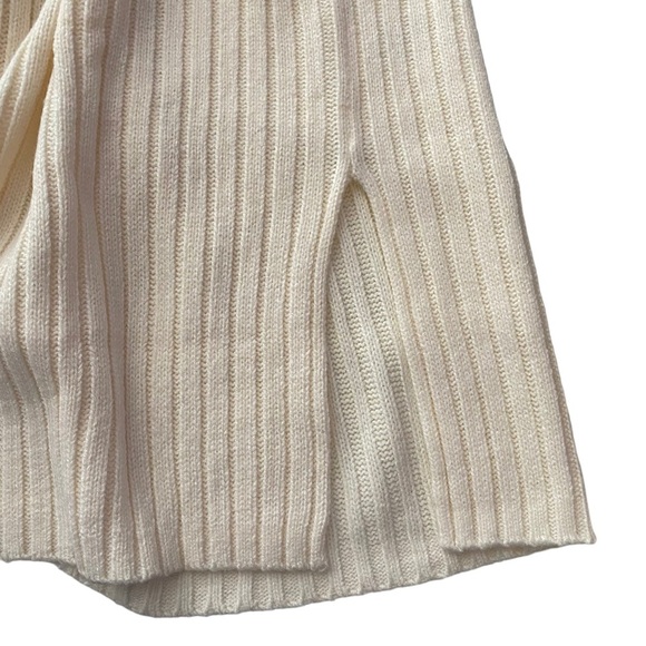 Divided H&M Cream Sweater Vest Ribbed V Neck Split Hem Acrylic Small Oversized - Picture 13 of 15